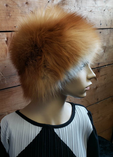 New Natural All Fur Coyote Trapper Hat - Madison Avenue Furs