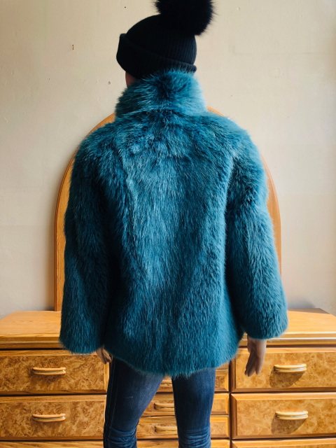Teal Beaver Coat (Crafted in Italy)